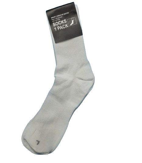 High-Quality White Colored Cotton Socks for Men 3